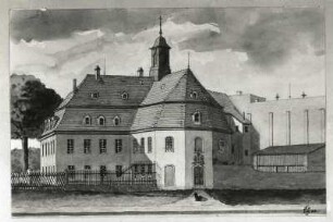 Kapelle St. Michael des Katholischen Krankenstiftes zu Friedrichstadt : Kapelle St. Michael des Katholischen Krankenstiftes zu Friedrichstadt. Aquarell; 16 x 23,5 cm (1900). Dresden: Städtische Galerie Dresden 1981/k 3316 N 119