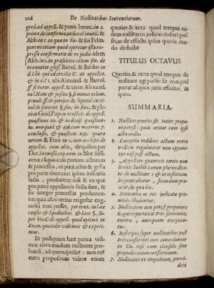 Titulus Octavus. Quoties, & intra quod tempus de nullitate agi possit: Et nun quid pariat aliquos juris effectus, & quos.