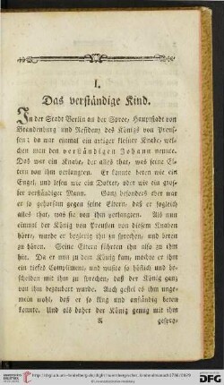 Erzählungen [I. Das verständige Rind – XXX. Die frommen und verständigen Kinder]