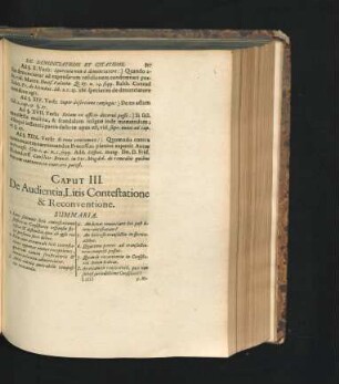 Caput III. De Audientia, Litis Contestatione & Reconventione.