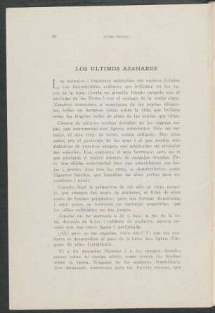 Los últimos azahares