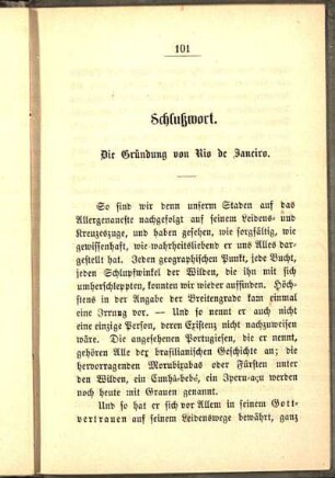 Schlußwort. Die Gründung von Rio de Janeiro.