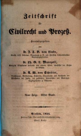 Zeitschrift für Civilrecht und Prozeß. 11, 11. 1854