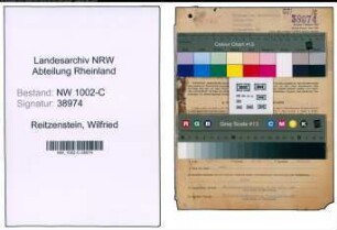 Entnazifizierung Wilfried Von Reitzenstein, geb. 08.08.1899 (Modeberater)