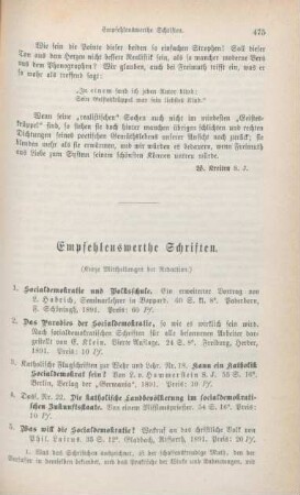 475-487 Empfehlenswerthe Schriften