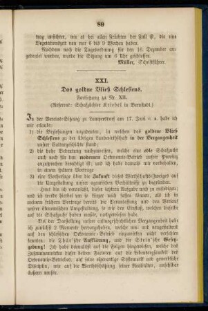 XXI. Das goldne Vließ Schlesiens. Fortsetzung zu Nr. XII.
