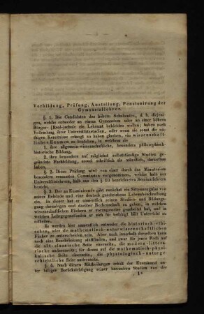 Vorbildung, Prüfung, Anstellung, Pensionirung der Gymnasiallehrer.