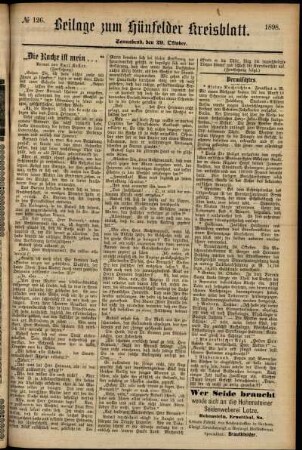 Zweite Ausgabe vom Samstag, den 29. Oktober 1898.