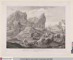 [Paysage; Landscape, men bathing; Landschaft]
