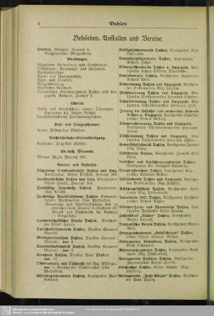 Behördenverzeichnis : Behörden, Anstalten und Vereine
