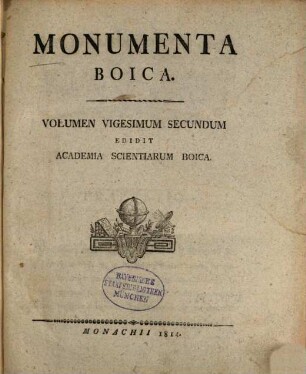 Monumenta Boica, 22. Monumenta San-Ulricana