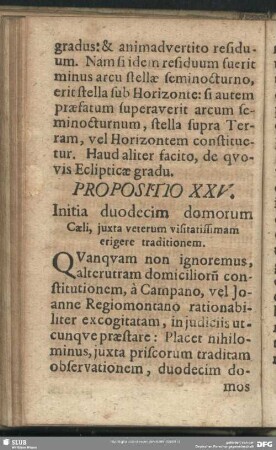 Propositio XXV. Initia duodecim domorum Caeli, iuxta veterum visitatissimam erigere traditionem