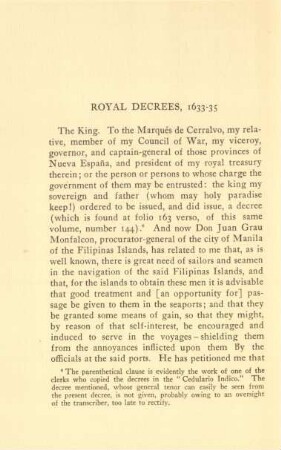 Royal decrees, 1633-35
