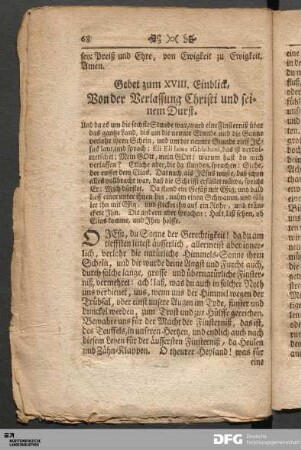 Gebet zum XVIII. Einblick [...].