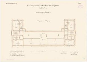 Kaserne des Garde-Kürassier-Regiments und des Königin-Augusta-Garde-Grenadier-Regiments Nr. 4, Berlin: Königin-Augusta-Garde-Grenadier-Regiments Nr. 4, Mannschaftsgebäude III: Grundriss 3. Obergeschoss 1:100