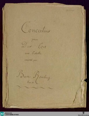 Concertino pour deux cors : avec orchestre; oeuv. 41