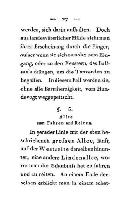 §. 5. Allee zum Fahren und Reiten.