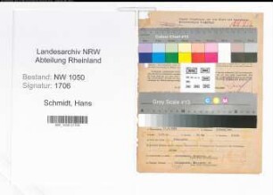 Entnazifizierung Hans Schmidt , geb. 11.06.1899 (Regierungsinspektor)