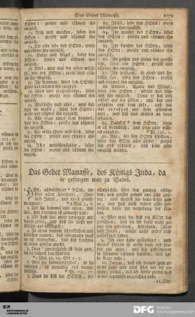 Das Gebet Manasse, des Königs Juda, da er gefangen war zu Babel.