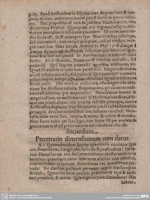 Secundum. Penetratio dimensionum non datur.