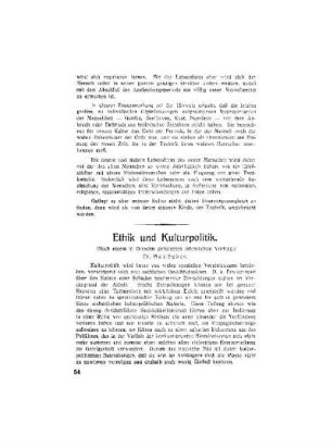 Ethik und Kulturpolitik : (nach einem in Dresden gehaltenen öffentlichen Vortrag)