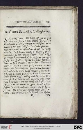 Al conte Baldassar Castiglione