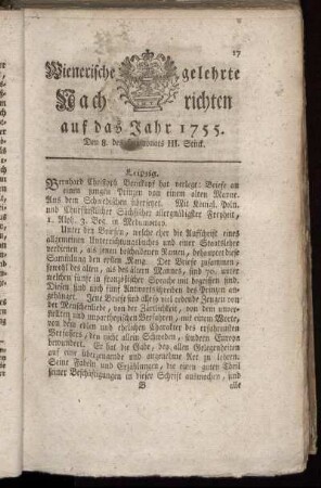 Den 8. des Heumonats. III. Stück.