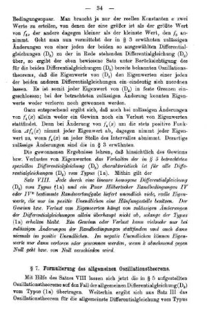 § 7. Formulierung des allgemeinen Oszillationstheorems.
