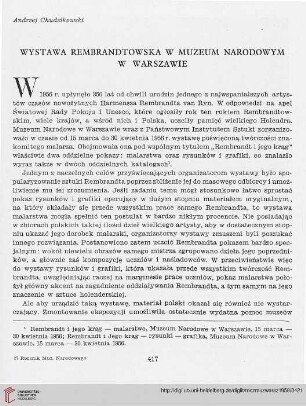3: Wystawa Rembrandtowska w Muzeum Narodowym w Warszawie : [15 marca do 30 kwietnia 1956 r.]