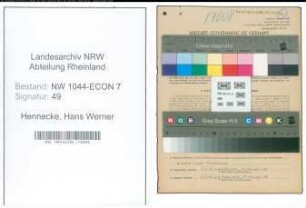 Entnazifizierung Hans Werner Hennecke , geb. 11.03.1921 (Rundfunkmechaniker)
