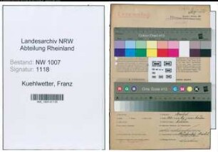 Entnazifizierung Franz Kuehlwetter , geb. 18.10.1922 (Landwirt)