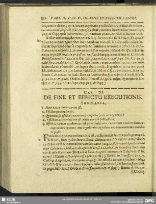 Cap. XI. De Fine Et Effectu Executionis