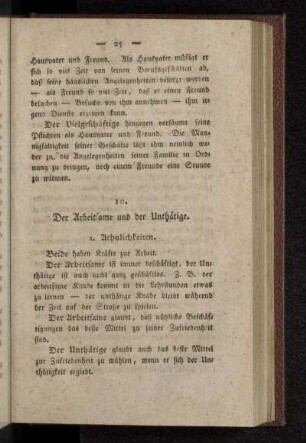 10. Der Arbeitsame und der Unthätige.