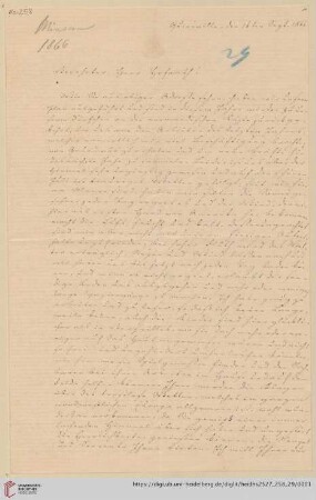 Brief von Johann Friedrich Minssen an Georg Gottfried Gervinus