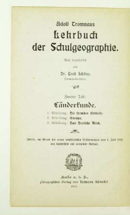 Abt. 1: Die fremden Erdteile