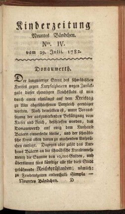 Nro. IV. vom 29. Julii 1782