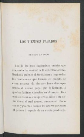 Los tiempos pasados : De todo un poco