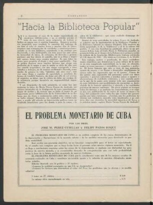 "Hacia la Biblioteca Popular"