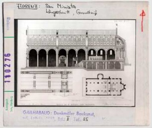 Florenz: S. Miniato, Längeschnitt, Grundriss