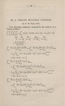 On a certain Multiple integral.