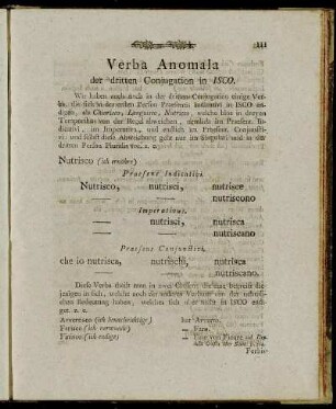 Verba Anomala der dritten Conjugation in Isco.