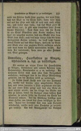 Anweisung, Haarflechten zu Ringen, Uhrbändern u. dgl. zu verfertigen