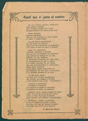 Aquél que ví junto al camino