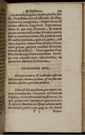 Principium XVII. Ubi una numero & individua essentia substantialis, ibi una persona, & tot sunt individuas essentiae, quot sunt personae.