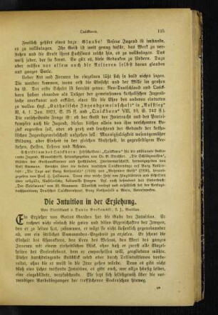 ¬Die¬ Intuition in der Erziehung