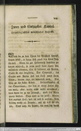 Zwey und fünfzigstes Kapitel. Unzulänglichkeit menschlicher Begriffe