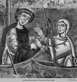 Szenen aus dem Leben der Heiligen Nikolaus : Der Heilige Nikolaus rettet Pilger vor dem falschen Öl der Diana