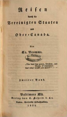 Reisen durch die Vereinigten Staaten und Ober-Canada, 2