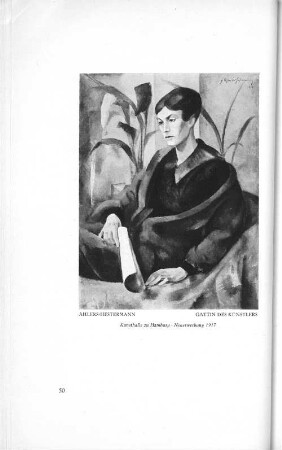 Ahlers-Hestermann Gattin des Künstlers Kunsthalle zu Hamburg - Neuerwerbung 1917