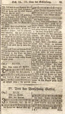 IV. Von der Vorsehung Gottes.